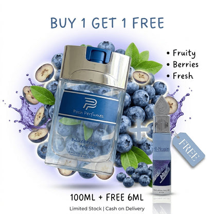 BLUEBERRY MUSK 100ML PERFUME + BLUEBERRY MUSK ATTAR 6ML BY AL NUAIM | UNISEX